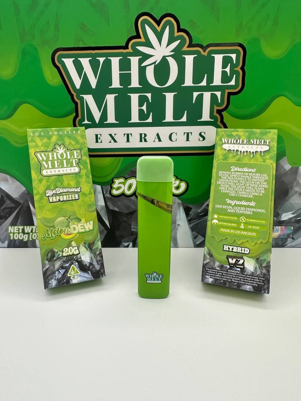 Whole Melts Extracts Disposable 50-50 – Melon Dew